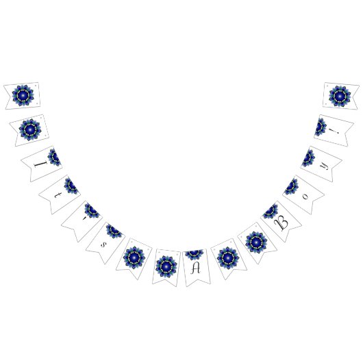 Bannière À Fanions C'est un garçon ! Mandala en bleu foncé (Tout)