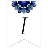 Bannière À Fanions C'est un garçon ! Mandala en bleu foncé (Troisième drapeau)