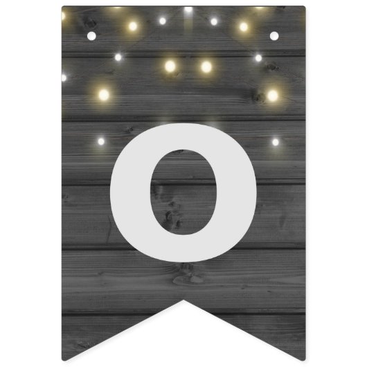 Bannière À Fanions chaîne de feux de fête sur bois noir (Deuxième drapeau)