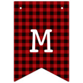 Bannière À Fanions Charmante Buffle Rouge Plaid Joyeux Cerf de Noël (Premier drapeau)