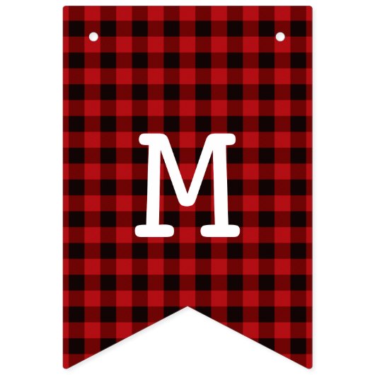 Bannière À Fanions Charmante Buffle Rouge Plaid Joyeux Cerf de Noël (Premier drapeau)