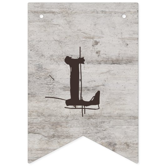 Bannière À Fanions Charme sculpté L'amour rustique est Mariage sucré (Deuxième drapeau)