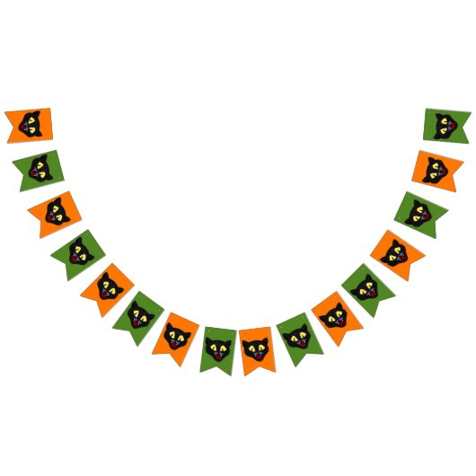 Bannière À Fanions Chat noir d'Halloween (Tout)
