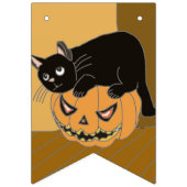 Bannière À Fanions Chat noir d'Halloween et Citrouille (Premier drapeau)