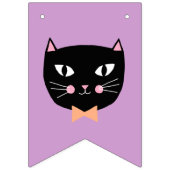 Bannière À Fanions Chat noir mignon Pastel Halloween Joyeux anniversa (Premier drapeau)