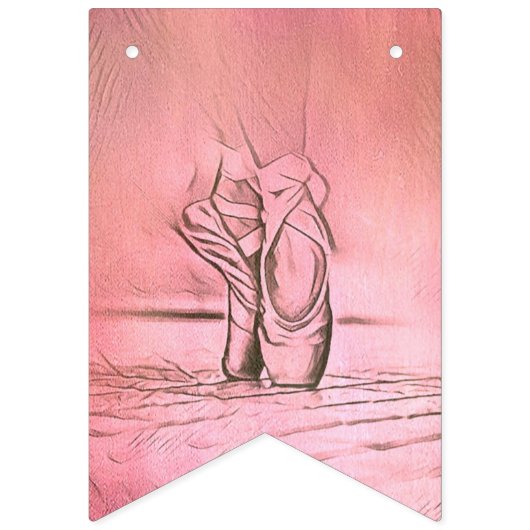 Bannière À Fanions Chaussures de ballet rose Ballerina (Deuxième drapeau)