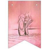 Bannière À Fanions Chaussures de ballet rose Ballerina (Premier drapeau)