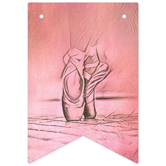Bannière À Fanions Chaussures de ballet rose Ballerina (Premier drapeau)
