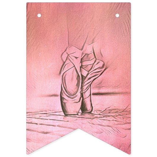 Bannière À Fanions Chaussures de ballet rose Ballerina (Troisième drapeau)