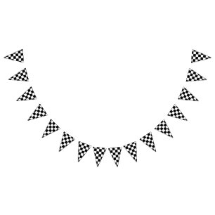 Bannière À Fanions Checkered noir