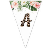 Bannière À Fanions Cheetah Lettres Motifs fête d'anniversaire (Deuxième drapeau)