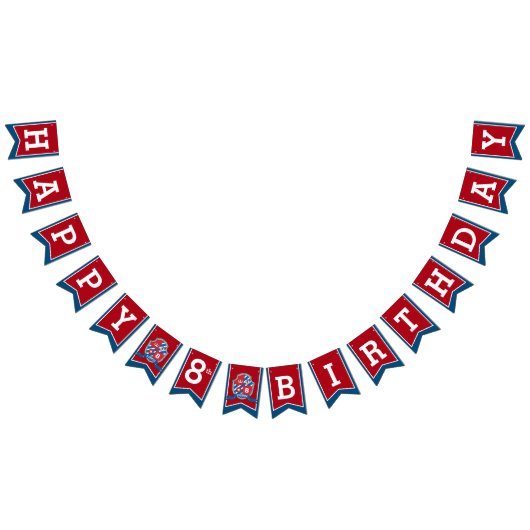 Bannière À Fanions Chevalier médiéval Joyeux anniversaire 8e oiseau b (Tout)