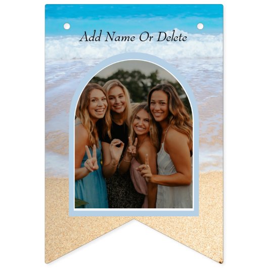 Bannière À Fanions Chic Blush Pink Sunset Beach Mariage (Deuxième drapeau)