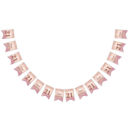 Bannière À Fanions Chic Blush Rose Holo Parties scintillant Anniversa (Tout)