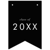 Bannière À Fanions Chic Dark Black Photo Année Fêtes Grad (Premier drapeau)