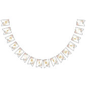 Bannière À Fanions Chic fleurs rousses eucalyptus or 16e anniversaire (Tout)