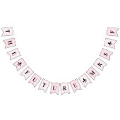 Bannière À Fanions Chic Rose Rayure Parisienne Future Mme Mariage (Tout)