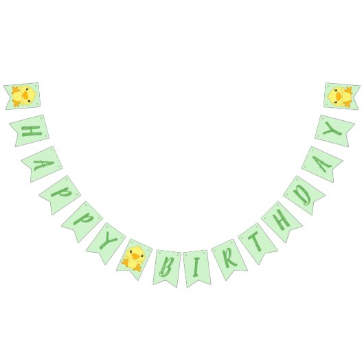 Bannière À Fanions Chick Birthday Party Green (Tout)