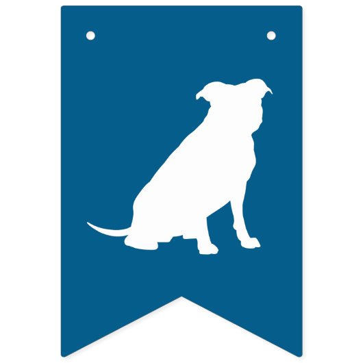 Bannière À Fanions Chien Baby shower Pit Pitbull Blue Boy (Deuxième drapeau)