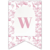 Bannière À Fanions Chinoiserie rose Baby shower Toile de Jouy (Troisième drapeau)