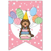 Bannière À Fanions Chocolat Tan Cockapoo Chien Cavapoo Anniversaire (Premier drapeau)