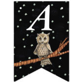 Bannière À Fanions Chouette d'anniversaire assez Brown sur les étoile (Deuxième drapeau)