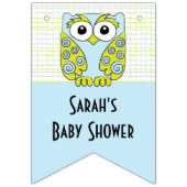 Bannière À Fanions Chouette de baby shower dans un arbre/bleu, banniè (Deuxième drapeau)