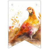 Bannière À Fanions Chute Vibes aquarelle faisan - Anniversaire (Premier drapeau)