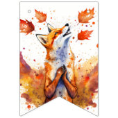 Bannière À Fanions Chute Vibes Aquarelle Fox - Anniversaire (Premier drapeau)
