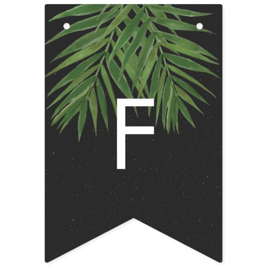 Bannière À Fanions Ciel nocturne tropical aux palmiers pour toujours  (Premier drapeau)