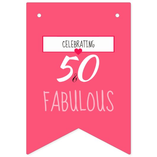 Bannière À Fanions Cinquantième fête d'anniversaire de coutume 50 et (Premier drapeau)