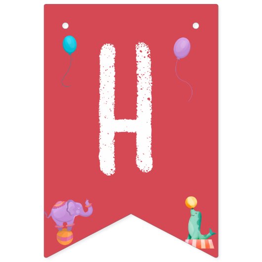 Bannière À Fanions Cirque Carnaval Thème Fête d'anniversaire pour enf (Deuxième drapeau)