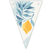 Bannière À Fanions Citron aux feuilles bleues, illustration botanique (Troisième drapeau)