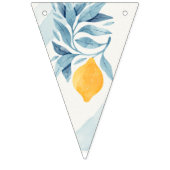 Bannière À Fanions Citron aux feuilles bleues, illustration botanique (Deuxième drapeau)