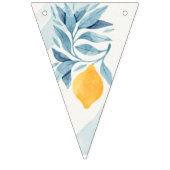 Bannière À Fanions Citron avec illustration botanique feuille bleue (Premier drapeau)