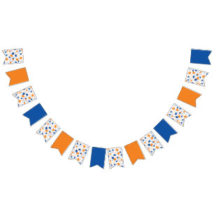 Bannière À Fanions Citron bleu et orange Motif Jouer sur le thème des