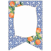 Bannière À Fanions Citron Oranges Bleu Impression Blanc Mariage (Premier drapeau)
