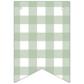 Bannière À Fanions Citrouille Automne Sage Green En vichy Baby shower (Premier drapeau)