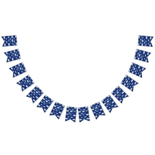 Bannière À Fanions Citrouille bleu et blanc d'Halloween (Tout)