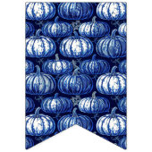 Bannière À Fanions Citrouille bleu et blanc d'Halloween (Troisième drapeau)