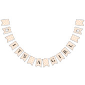 Bannière À Fanions Citrouille Peach En vichy C'est une fille Bunting (Tout)