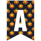 Bannière À Fanions Citrouilles et araignées heureux Halloween (Troisième drapeau)