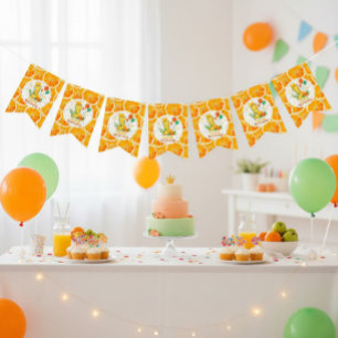 Bannière À Fanions Citrus lumineux 1er anniversaire