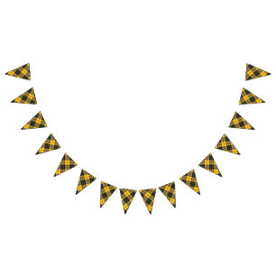 Bannière À Fanions Clan MacLeod de tartan jaune et noir de Lewis
