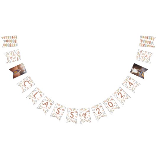 Bannière À Fanions Classe Boho de deux diplômes photo (Tout)