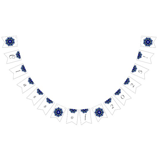 Bannière À Fanions Classe de 2025 ! Mandala en bleu foncé (Tout)