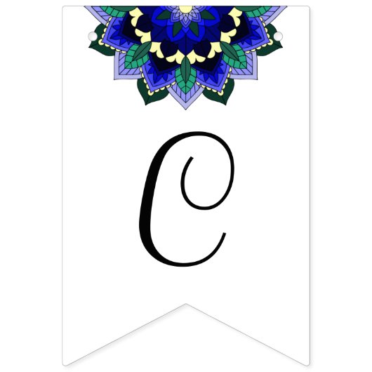 Bannière À Fanions Classe de 2025 ! Mandala en bleu foncé (Deuxième drapeau)