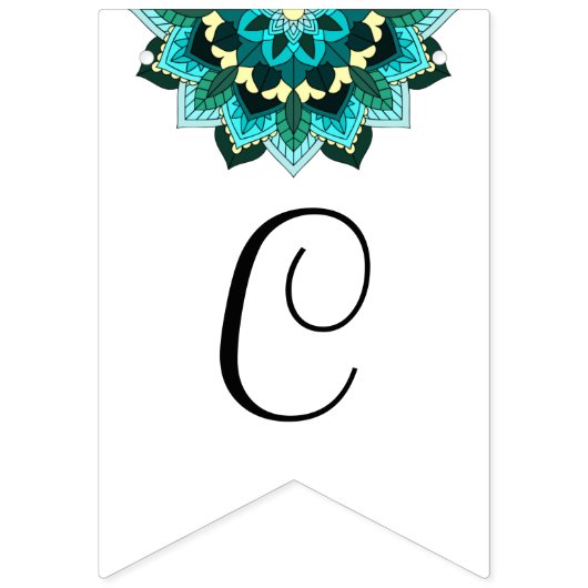 Bannière À Fanions Classe de 2027 ! Mandala en aqua (Deuxième drapeau)