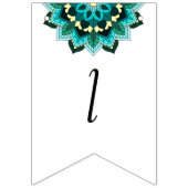 Bannière À Fanions Classe de 2027 ! Mandala en aqua (Troisième drapeau)