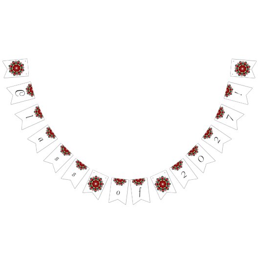 Bannière À Fanions Classe de 2027 ! Mandala en rouge (Tout)